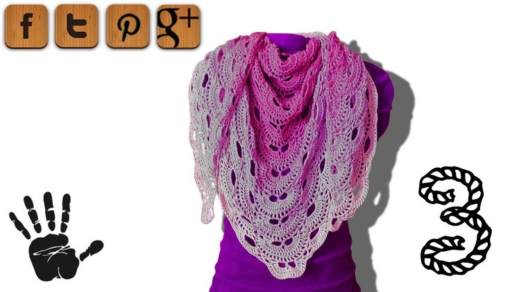 Virus shawl lefty crochet tutorial part 3 - © Woolpedia