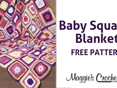 Baby Squares Blanket Free Crochet Pattern - Right Handed