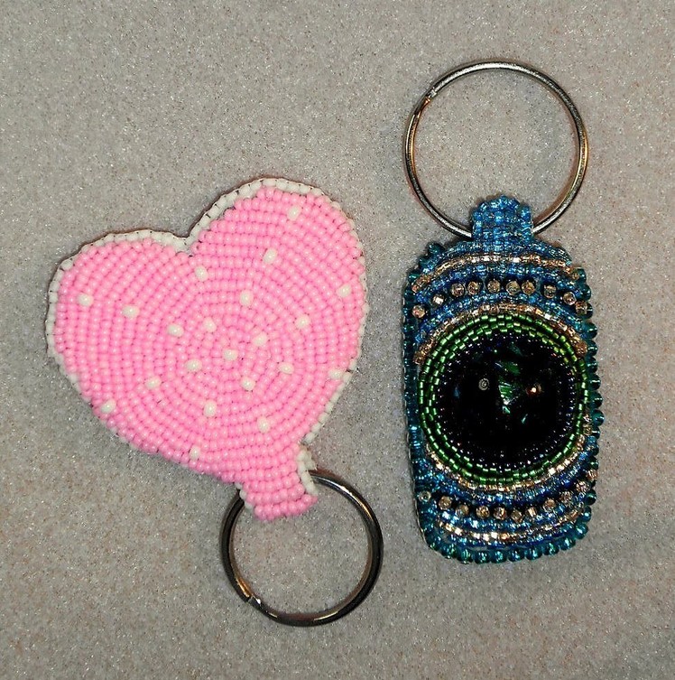 Bead Embroidered Key Fobs