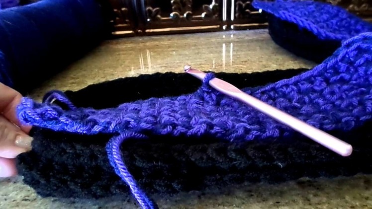 Crochet Slipper Boot Tutorial - Step 2- (Goes with the Back & Forth Sole)