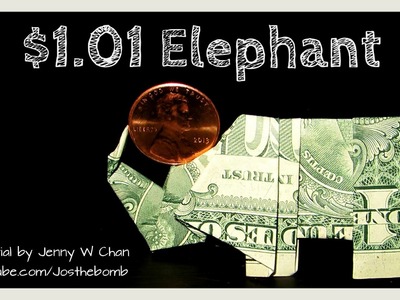 DIY How to Fold Money Origami ELEPHANT BALANCING PENNY - Dollar