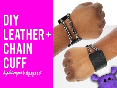 DIY Leather and Chain Cuff Bracelet