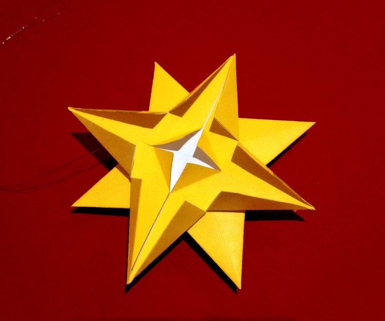 Easy 3d paper Star - ornament. House decor. DIY STAR for table and wall decoration