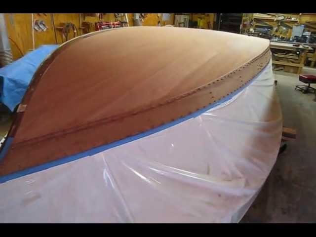 Fairing New Chris Craft Hullside Planks Down to Existing Varnished Planks (Preview)