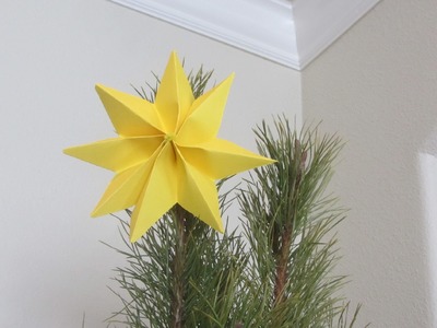 How to Fold a Christmas Tree Topper Yellow Star Paper Art Origami