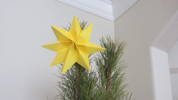 How to Fold a Christmas Tree Topper Yellow Star Paper Art Origami