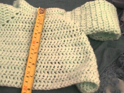 Measurements of my newborn crochet baby cardigan