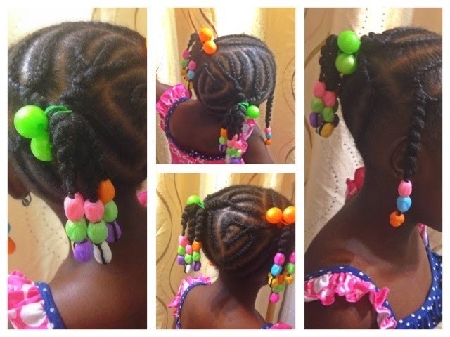 Natural Hair Kids|Cornrows|African Threading| Beads|Damage-Free Method