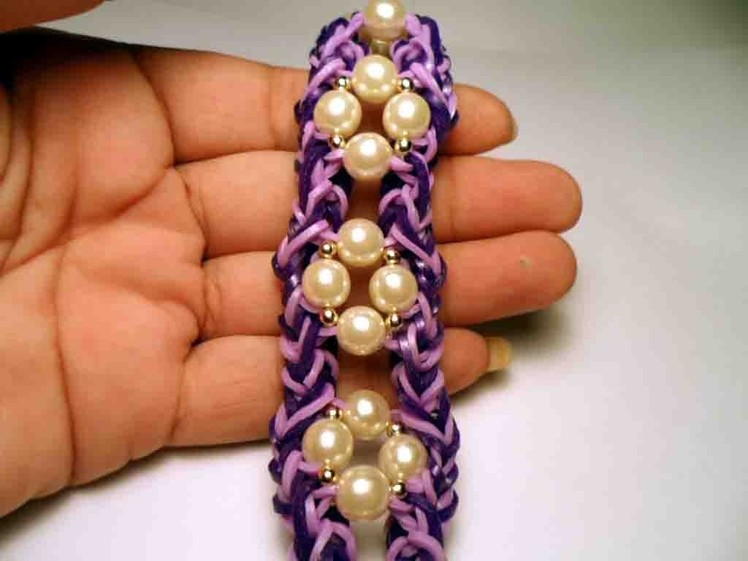 Rainbow Loom Bracelet with Beads