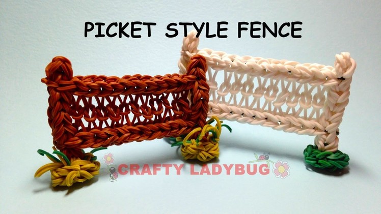 Rainbow Loom PICKET STYLE FENCE Advanced Charm Tutorials by Crafty Ladybug. Wonder Loom, DIY LOOM