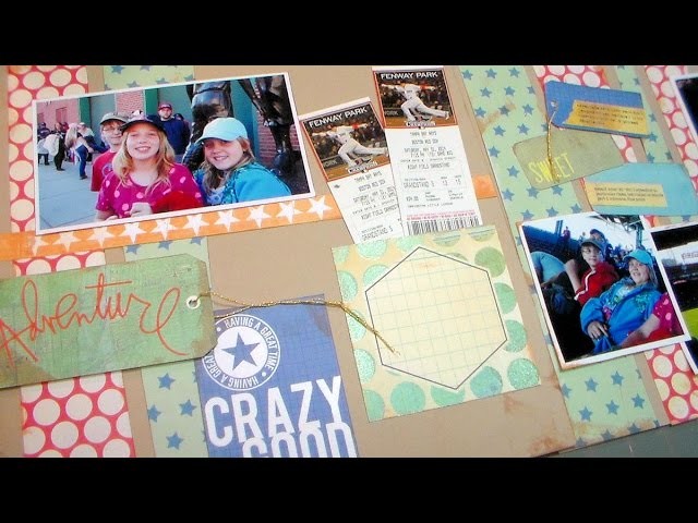 Scrap & Chat: 1st Red Sox Game! {Tips for scrapbooking with only patterned paper}