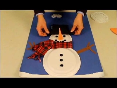 Snowman made with paper plates
