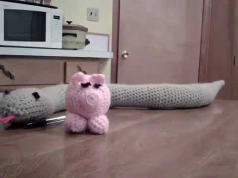 Amigurumi (crochet toy) Pig and Snake
