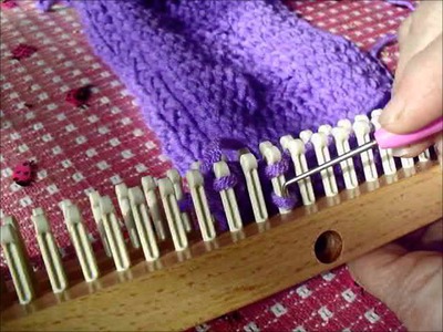 An alternate way to knit and purl on a knitting board
