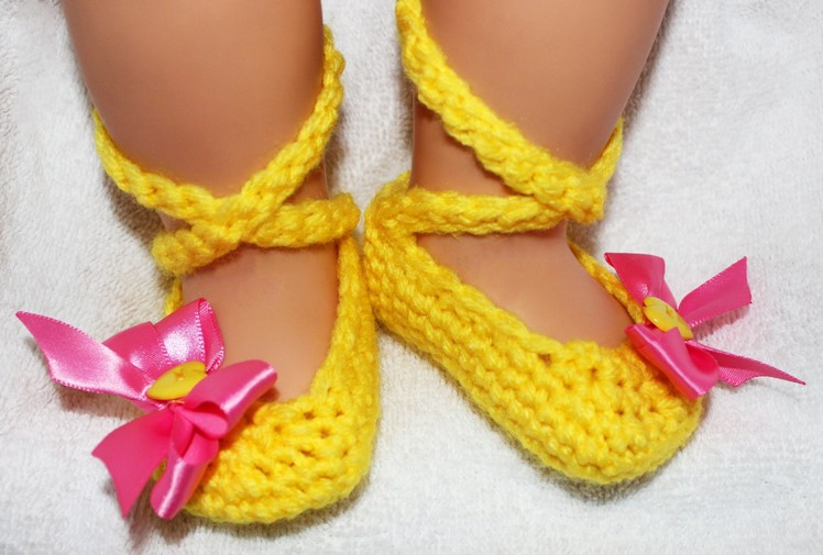 Ballerina Crochet Baby Booties - Left Hand Tutorial