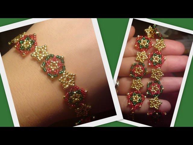 Beaded Star Bracelet.Necklace Christmas set Beading Tutorial by HoneyBeads1 (Photo tutorial)