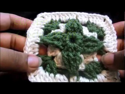 Christmas Ivy Crochet Square Motif Tutorial
