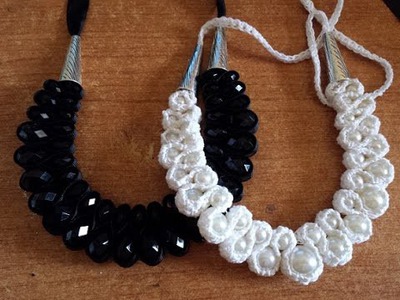 Collana perle e Crochet - tutorial uncinetto bijoux