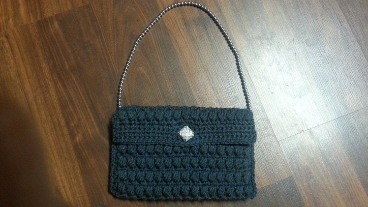 Crochet Bag -Crochet Puffy stitch Crochet clutch bag purse TUTORIAL