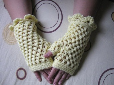 Crochet Fingerless Gloves Tutorial - Butterfly Stitch