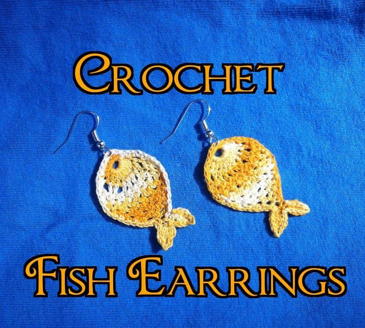 Crochet Fish Dangle Earrings Tutorial - Free Crochet Pattern - How To Firm and block Earrings