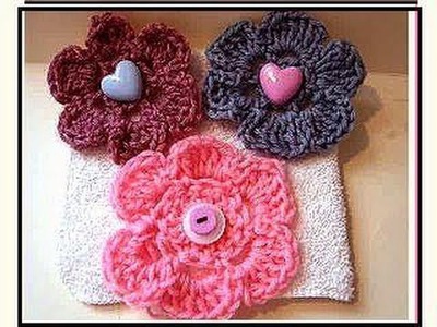 Crochet flower # 11, how to crochet a flower, video tutorial