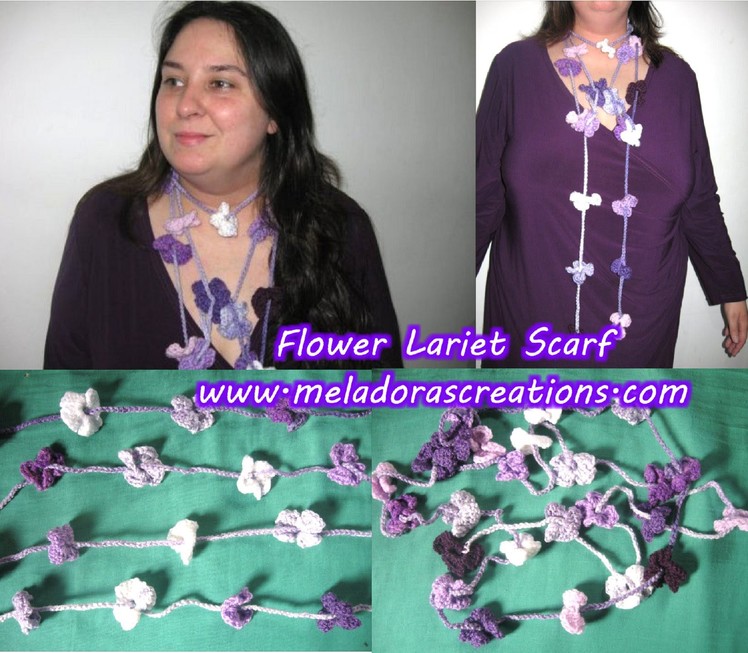 Crochet Flower Necklace Scarf - Crochet Tutorial
