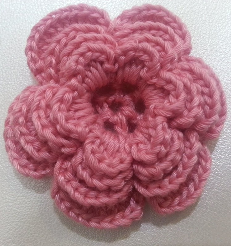 Crochet flower tutorial #3