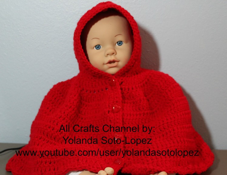 #Crochet hooded cape Inspired by "Little Red Riding Hood" Video 1