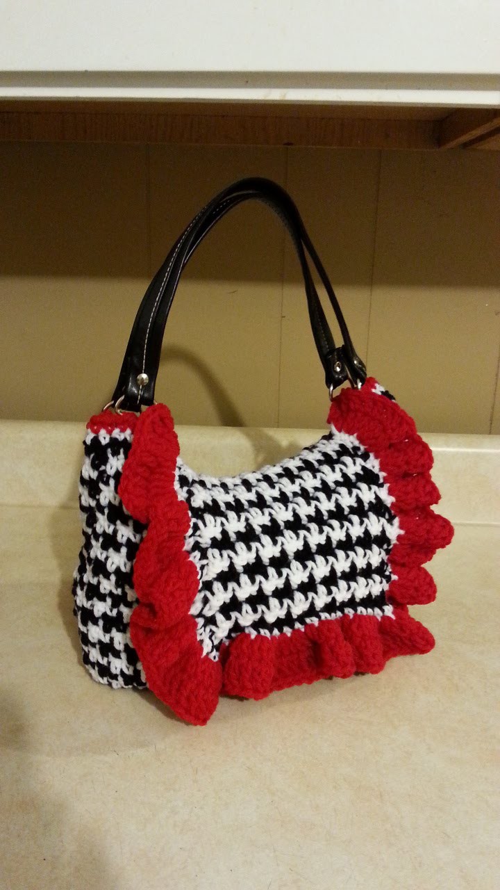 #Crochet Houndstooth Stitch Handbag Purse #TUTORIAL
