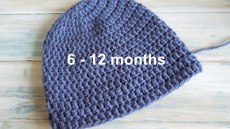 (crochet) How To - Crochet a Simple Baby Beanie for 6-12 months