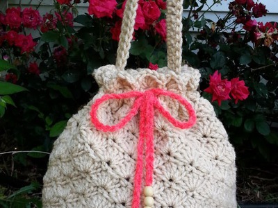#Crochet Shell Stitch Purse Handbag #TUTORIAL DIY purse Fun crochet bag