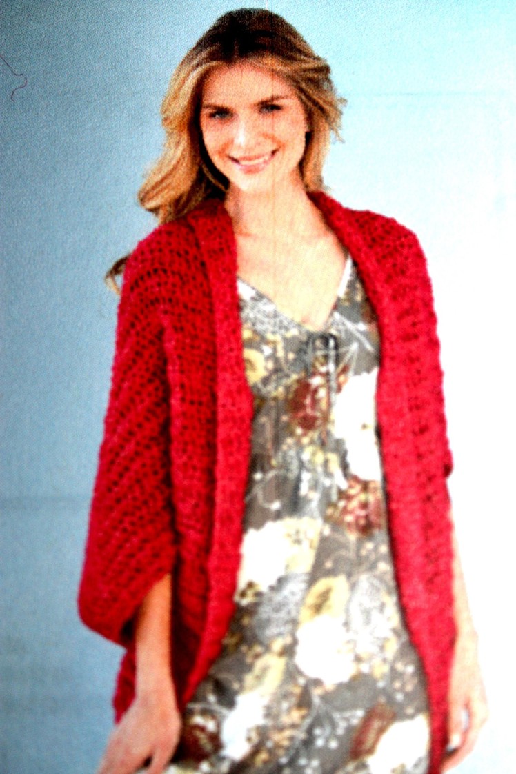 #Crochet Shrug - Lion Brand free pattern download (English)