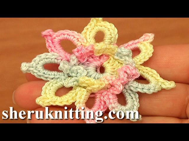 Crochet Small Pretty 8 Petal Flower Tutorial 85 Free Crochet Flower Patterns
