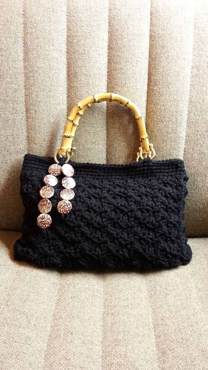 #Crochet Splatter Stitch Handbag Purse with Hand Sewn Liner #TUTORIAL