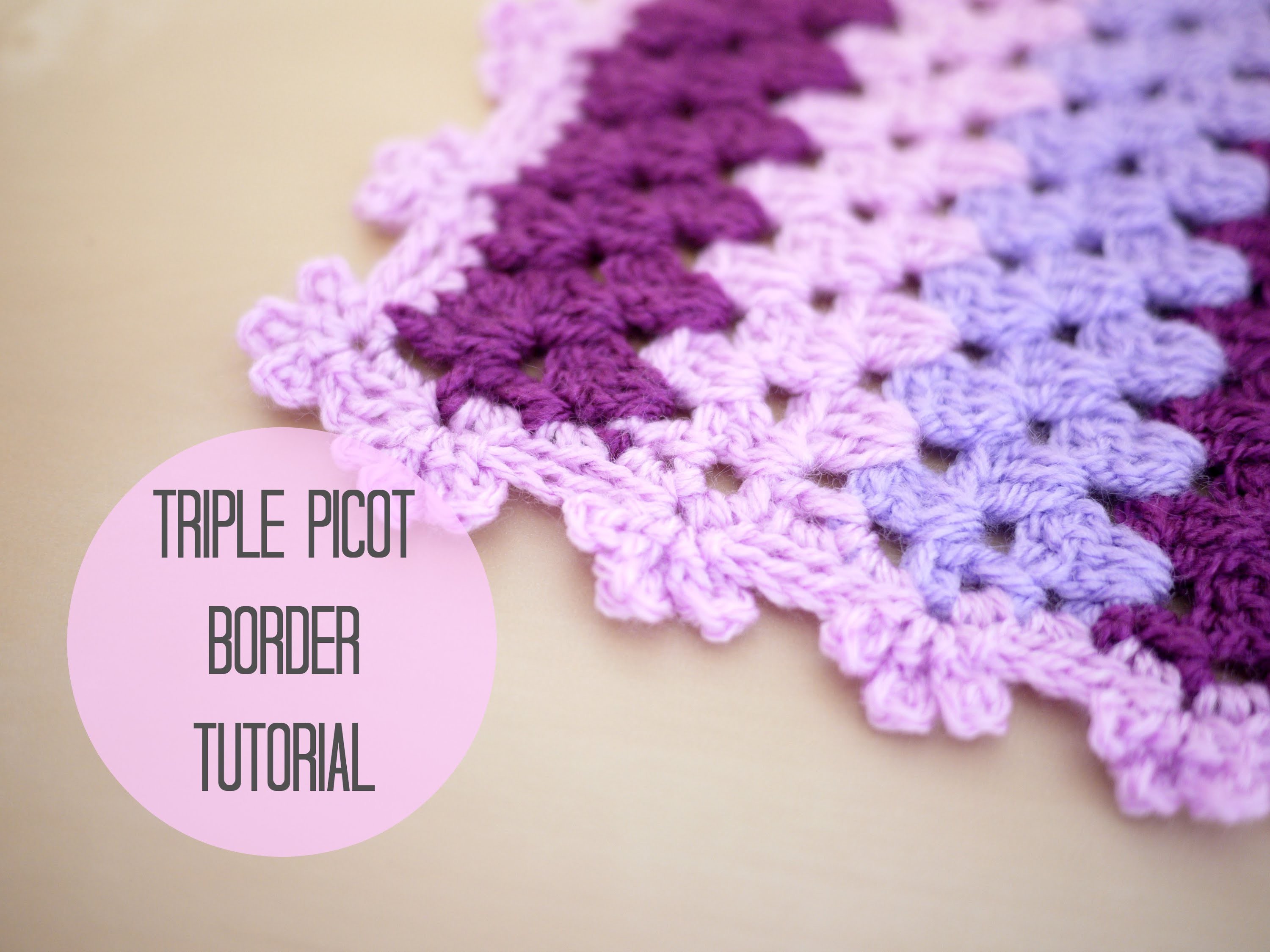 CROCHET Triple picot border tutorial, Bella Coco