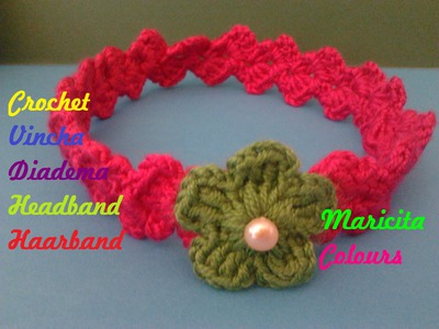 Crochet Tutorial Vincha "Mary" Vintage Diadema Bebe Headband Subtitles English & Deutsch