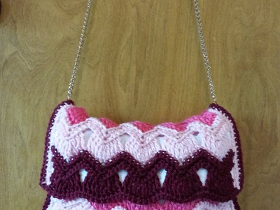 #Crochet Vintage Ripple Stitch Handbag Purse #TUTORIAL