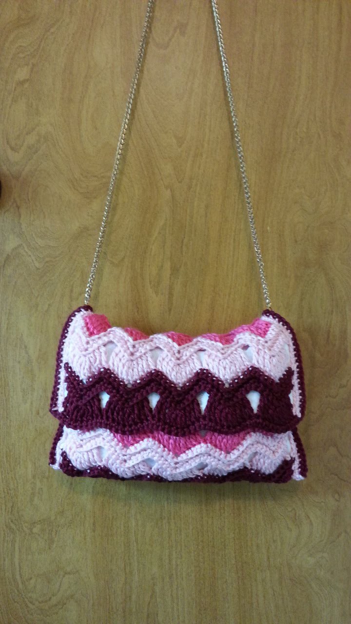 #Crochet Vintage Ripple Stitch Handbag Purse #TUTORIAL