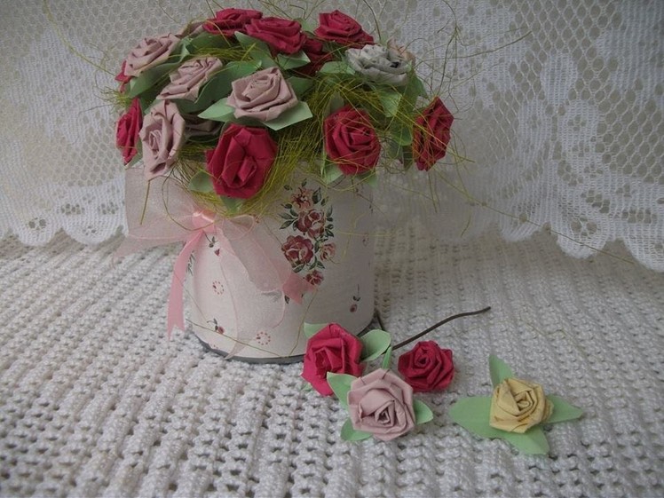 DIY: Rosinha flores de papel, paper roses tutorial crafts