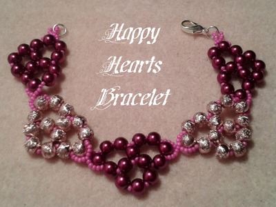 Happy Hearts Bracelet Beading Tutorial by HoneyBeads1