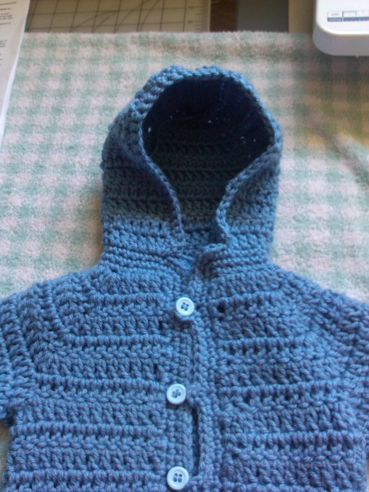 How to add a crochet hoodie or collar to your baby cardigan. baby sweater