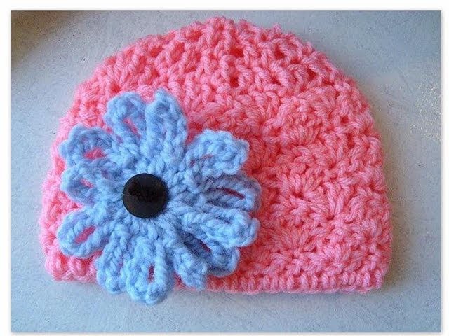 How to crochet a baby hat SHELL STITCH BABY HAT,, newborn ...