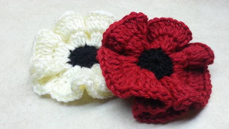 How to #Crochet Easy Poppy Flower #TUTORIAL DIY Crochet Flower