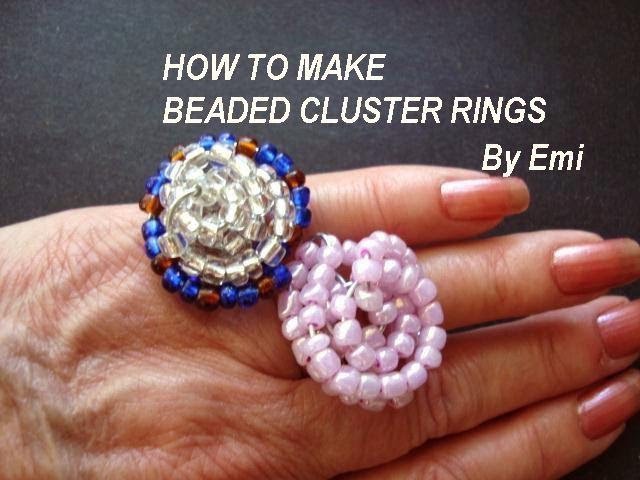 HOW TO MAKE BEADED CLUSTER RINGS, bling ring, wire ring