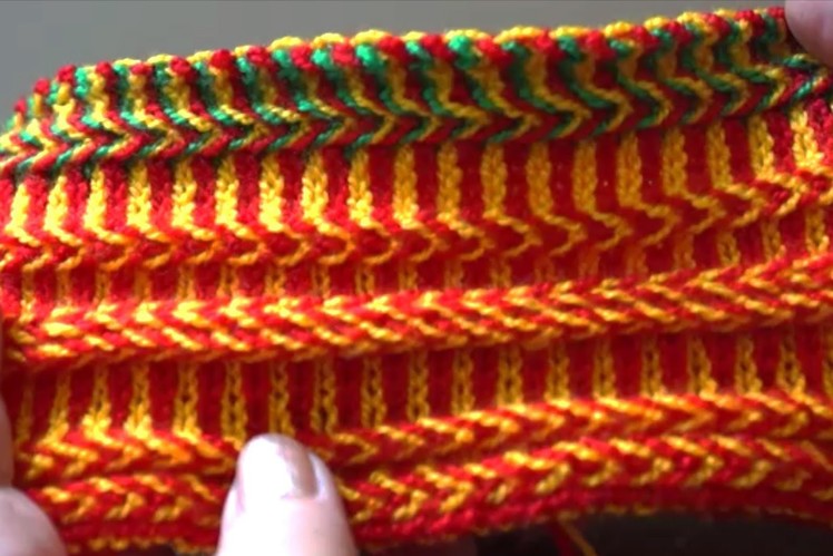 Кайма жаккардом часть 2 (border knitting part 2)