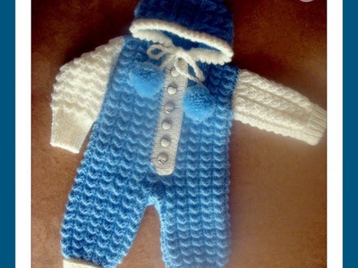 Комбинезон для малыша спицами. Часть 4. Jumpsuit for baby knitting