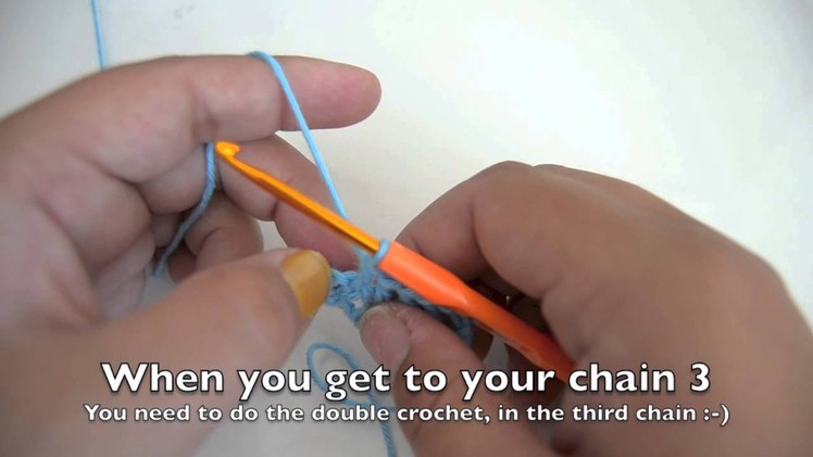 Learn how to make a double crochet.turn and chain.stangmaske og vendemaske (english translation)