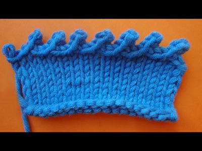 Picot knitting Наклонное пико Урок вязания на спицах 68