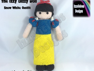 Rainbow Loom Loomigurumi Izzy Bizzy Doll Snow White Dress - crochet hook only